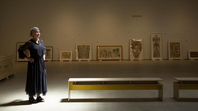 The director Elsa Longhauser during installation works in the ICA LA. © Myung J. Chun / Los Angeles Times, Source: latimes.com